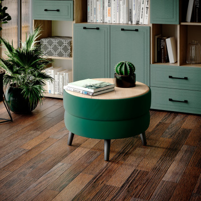 Стол журнальный "Рамус", Изумруд/МДФ дуб канадский