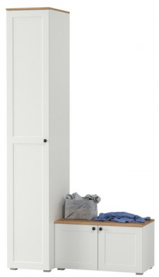 Остин Прихожая 11, белый шагрень/дуб крафт золотой