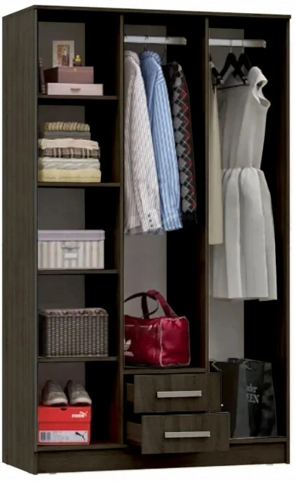 Мартина Шкаф для одежды 3-дверный (Крафт / Графит)