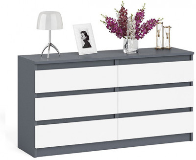 Мори Комод МК1380.6, графит/белый