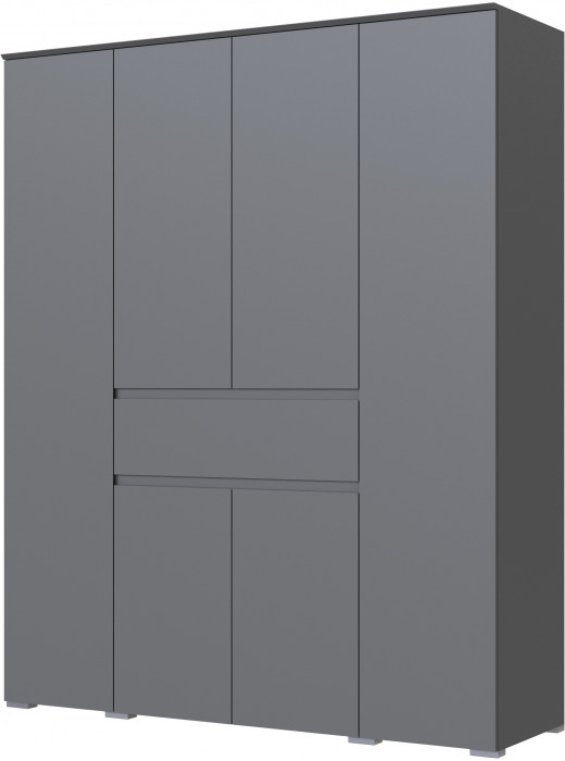 Плейона Шкаф 4-х створчатый графит серый