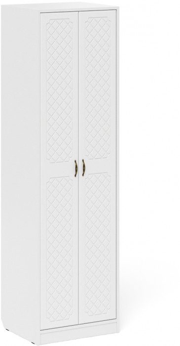 Прихожая П-6 Компоновка № 28, цвет белая шагрень/фасады МДФ белое дерево фрезеровка ромб, ШхГхВ 140х50х210 см., универсальная сборка