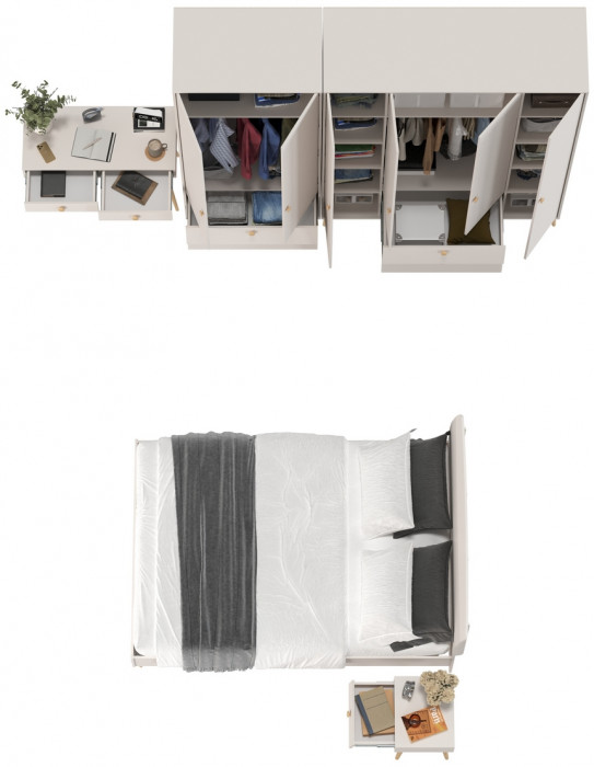 Афина Спальня 40-1400, кашемир серый