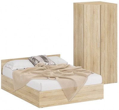 Кровать 1600 + угловой шкаф Стандарт, дуб сонома