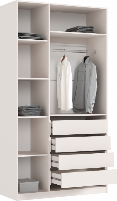 Ларго Шкаф 3-х створчатый 1200 (1 полка/4ящика), Кашемир