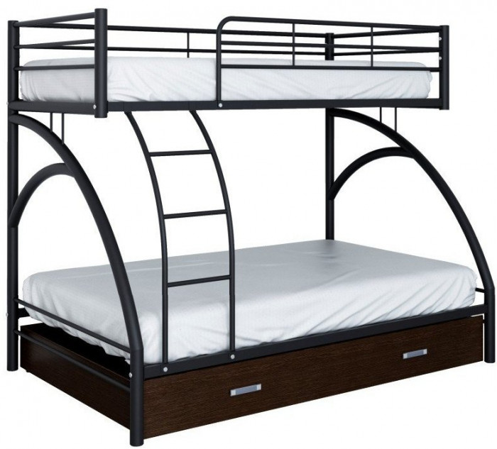 Двухъярусная кровать Виньола-2Я (с укороченной лестницей) (Коричневый)