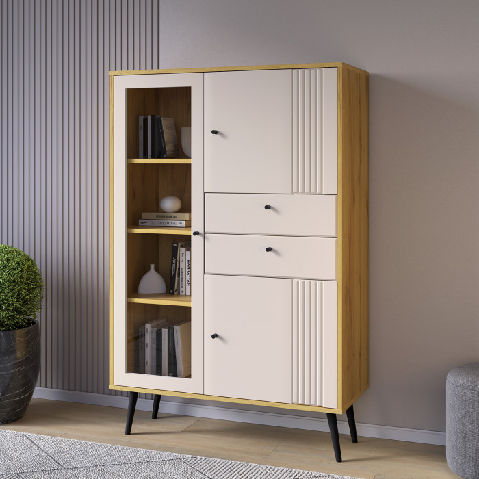 Шкаф низкий (1 стеклодверь)  Вега Саксония