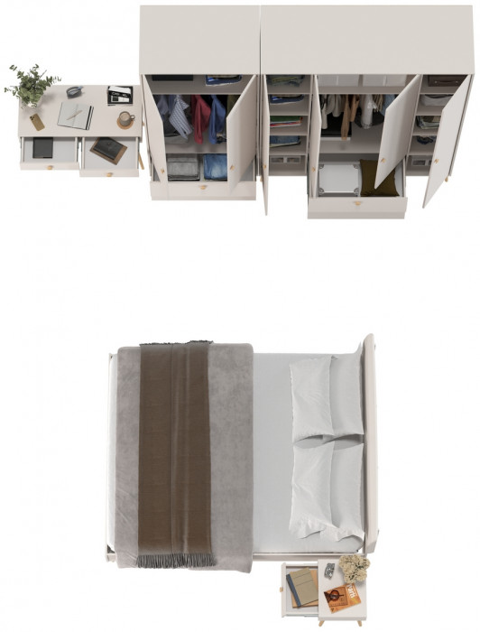 Афина Спальня 40-1600, кашемир серый