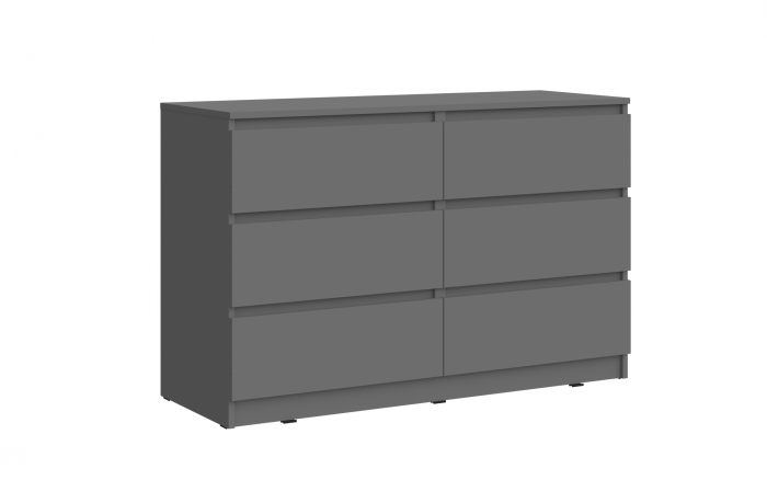 Челси Комод 1202 (6 ящиков) (Белый глянец, Дуб Сонома)