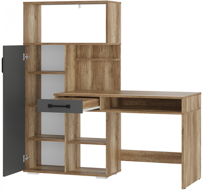 Стол письменный Прима ПС-02, Графит, Дуб Каньон