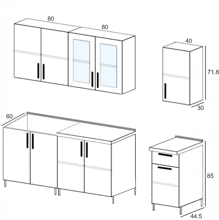 ЛДСП Кухня Рио NEW 2,0м бетон светлый/бетон темный