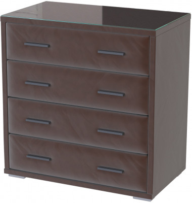 Интерьерный комод со стеклом коричневый