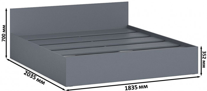 Мори Кровать 1800, графит