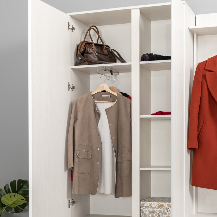 КР100 Ника прихожая № 10, цвет ясень анкор светлый, ШхГхВ 255,6х38,3х207,9 см., универсальная сборка