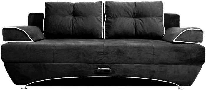 Диван-кровать раскладной еврокнижка прямой Валенсия велюр, цвет черный