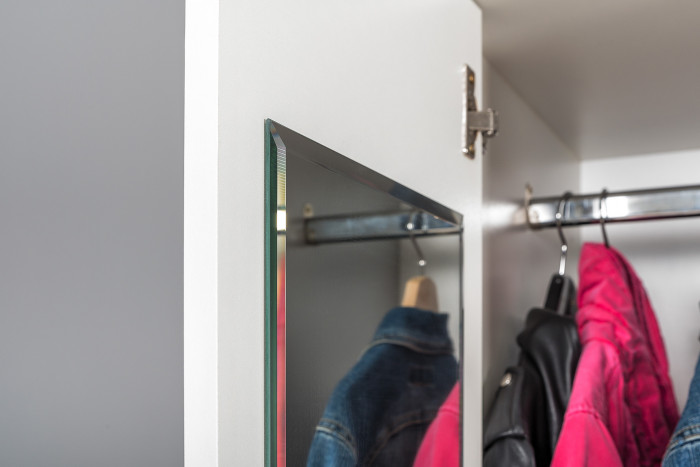 Торонто 13.333 Шкаф для одежды + 13.321 Комод, цвет белый шагрень/стальной серый, ШхГхВ 160х53х195,7 см., универсальная сборка