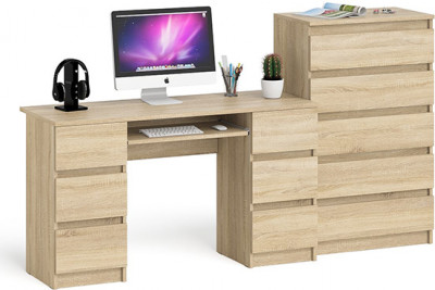 Мори компьютерный стол МС-2 + Комод МК700.5, дуб сонома