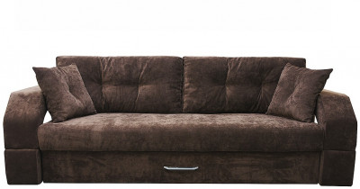 Диван еврокнижка Манчестер с подсветкой, 160 ВЕЛЮР 06 КОРИЧНЕВЫЙ