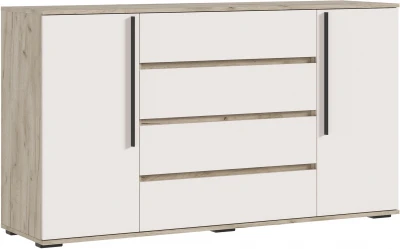 Норд Комод 2 двери 4 ящика 1600, Крафт серый/Кашемир