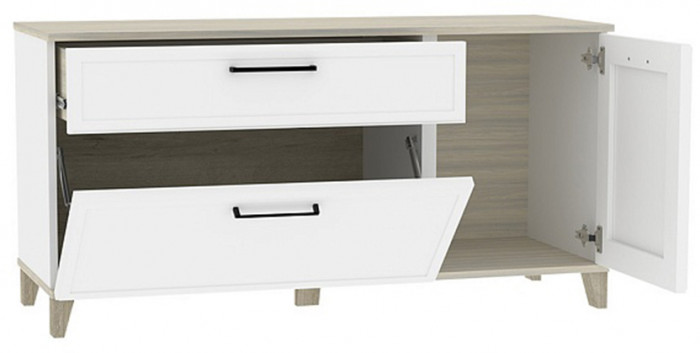 Тумба ТВ Аурелио 33, Белый, Блеквуд Сатиновый