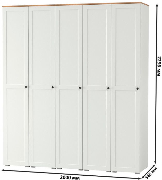 Остин 13.225 Шкаф-пенал 5 шт., белый шагрень/дуб крафт золотой