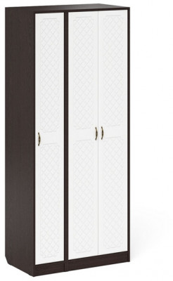 Прихожая П-6-500 Шкаф + Пенал, венге/фасады МДФ белое дерево фрезеровка ромб