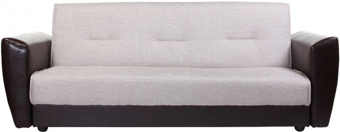 Диван-кровать Амстердам, 140х190, книжка, рогожка/экокожа, бежевый