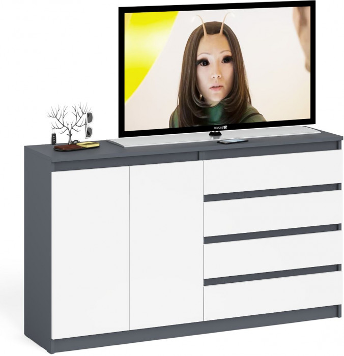 Мори Комод МК1600.1, графит/белый