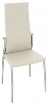 Комфорт-М Стул СМ-СРП-048 Гранд (Каркас Хром, Бежевый  Аллигатор к/з 218 (белый перламутр))