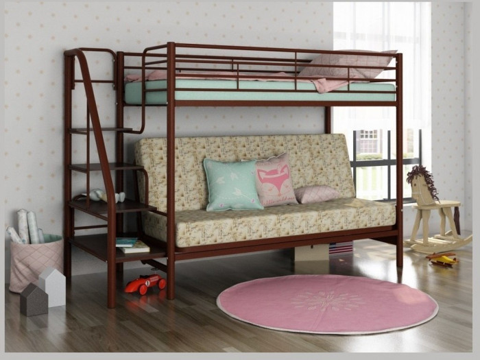 Двухъярусная кровать Мадлен-3 90/120х190 (Гобелен Марки, Слоновая кость)