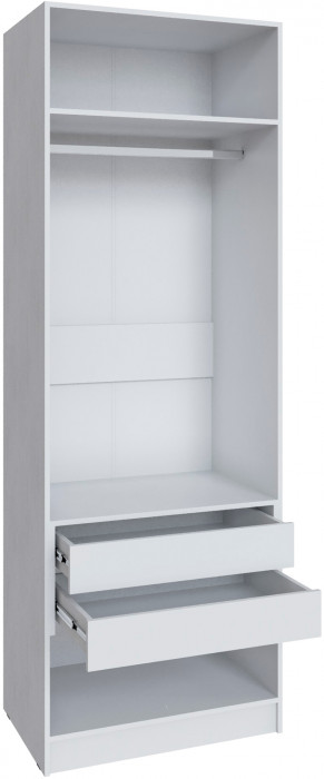 Шкаф Мадрид (0,8) с 2 ящ. внутри с зеркалом, Белый