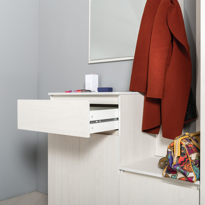 КР100 Ника прихожая № 20, цвет ясень анкор светлый, ШхГхВ 125,8х38,1х207,9 см., универсальная сборка