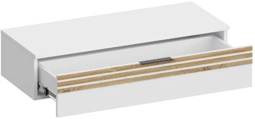 Туалетный столик + Зеркало Нао, Белый/Профиль МДФ Дуб вотан