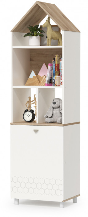 Эйп 13.14 Стеллаж + 13.14 Стеллаж + 13.14 Стеллаж + 13.14 Стеллаж, цвет белый/дуб белый, ШхГхВ 212х41,5х183,8 см., универсальная сборка