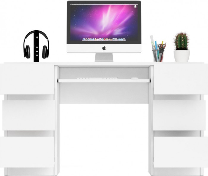 Мори Стол компьютерный МС-2, цвет белый, ШхГхВ 135,4х50х76,6 см.