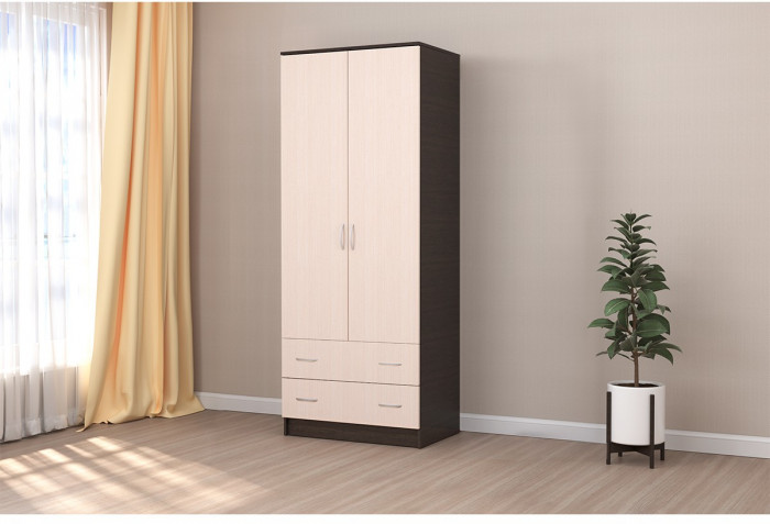 Кэт-7 Шкаф 2 створчатый (Крафт золотой / Миндаль)