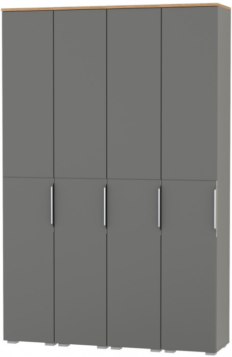 Октава Набор шкафов 45, цвет серый графит/дуб крафт золотой/фасады МДФ серый графит, ШхГхВ 128,8х35,3х197,6 см., универсальная сборка