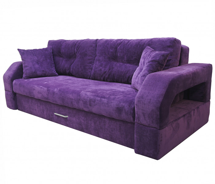 Диван еврокнижка Манчестер с подсветкой,160 ВЕЛЮР 08 ФИОЛЕТОВЫЙ
