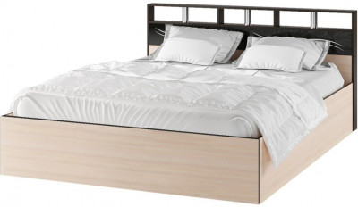 Эрика Кровать 160 с настилом ЛДСП, венге/дуб молочный