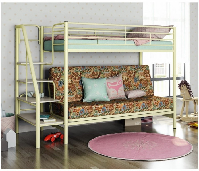 Двухъярусная кровать Мадлен-3 90/120х190 (Гобелен Пифагор, Черный)