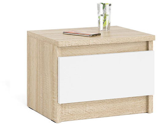 Мори Тумба прикроватная ТПМ400.1, цвет дуб сонома/белый, ШхГхВ 40,4х34,6х30 см.