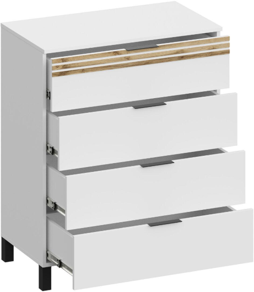 Модульная спальня Нао, набор №2, Дуб вотан/Белый (Профиль МДФ Дуб вотан)