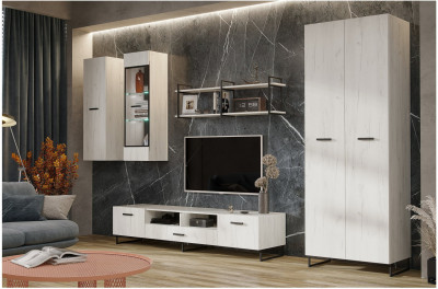 Модульная гостиная Нэнси LOFT, композиция 2 (Дуб Крафт белый)