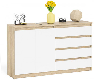 Мори Комод МК1600.1, дуб сонома/белый