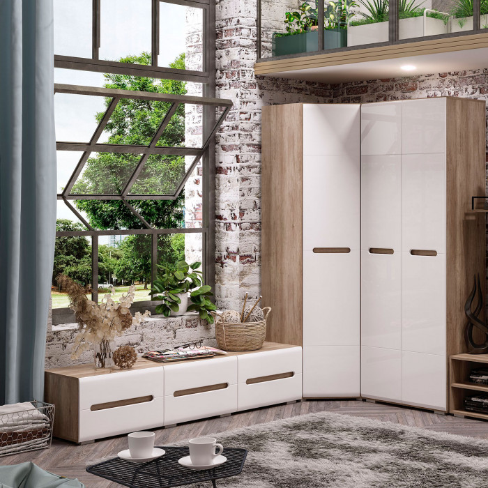 Спальня "Наоми" ТБ-17 дуб каньон/белый глянец МF07