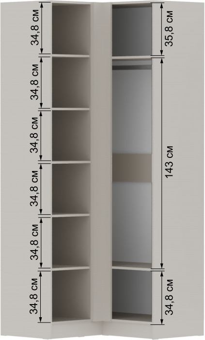 Шкаф угловой Мадрид (угол прямой) кашемир
