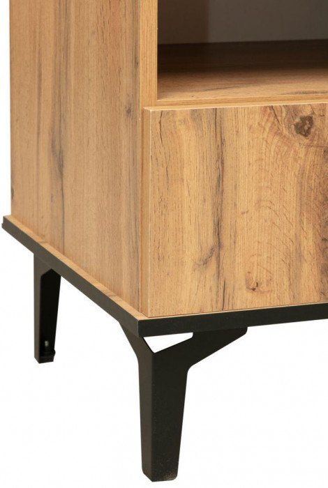 Тумба прикроватная Либерти 51.17 (опора h150) Дуб Вотан/Черный
