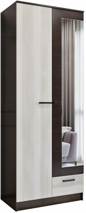 Адель Шкаф 0,8 платяной (Ясень шимо темный / светлый)