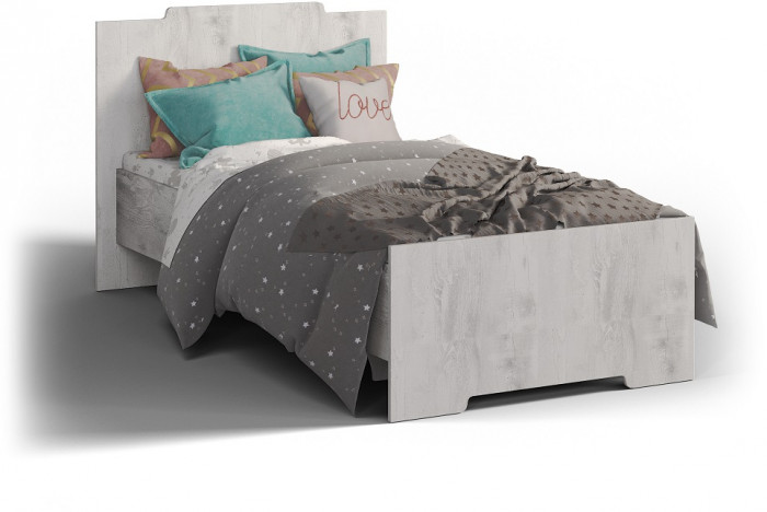 Кровать односпальная 90х200 "Атланта" - Бетон пайн светлый