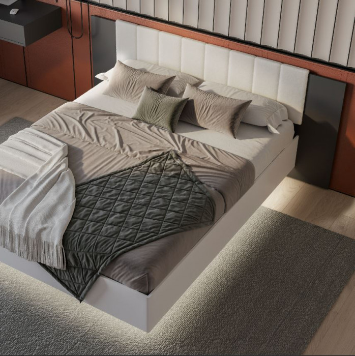 Кровать 1,6 м "Шарм" КР-18 Белый/ Графит